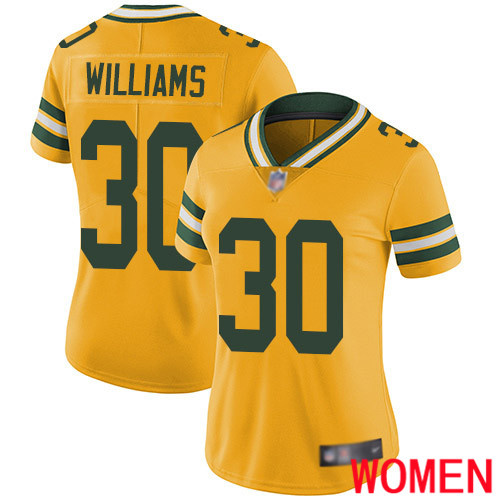 Green Bay Packers Limited Gold Women 30 Williams Jamaal Jersey Nike NFL Rush Vapor Untouchable